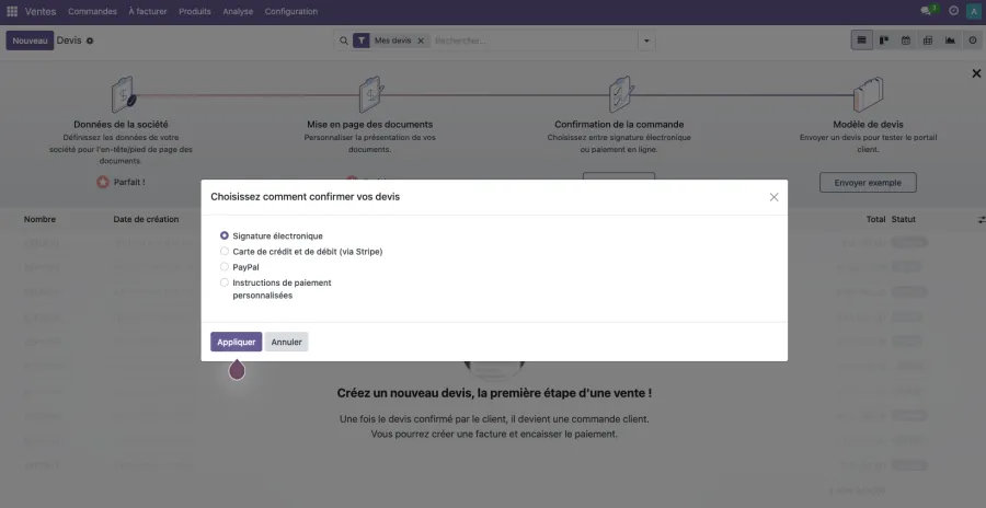Comment la commande est confirmée ?