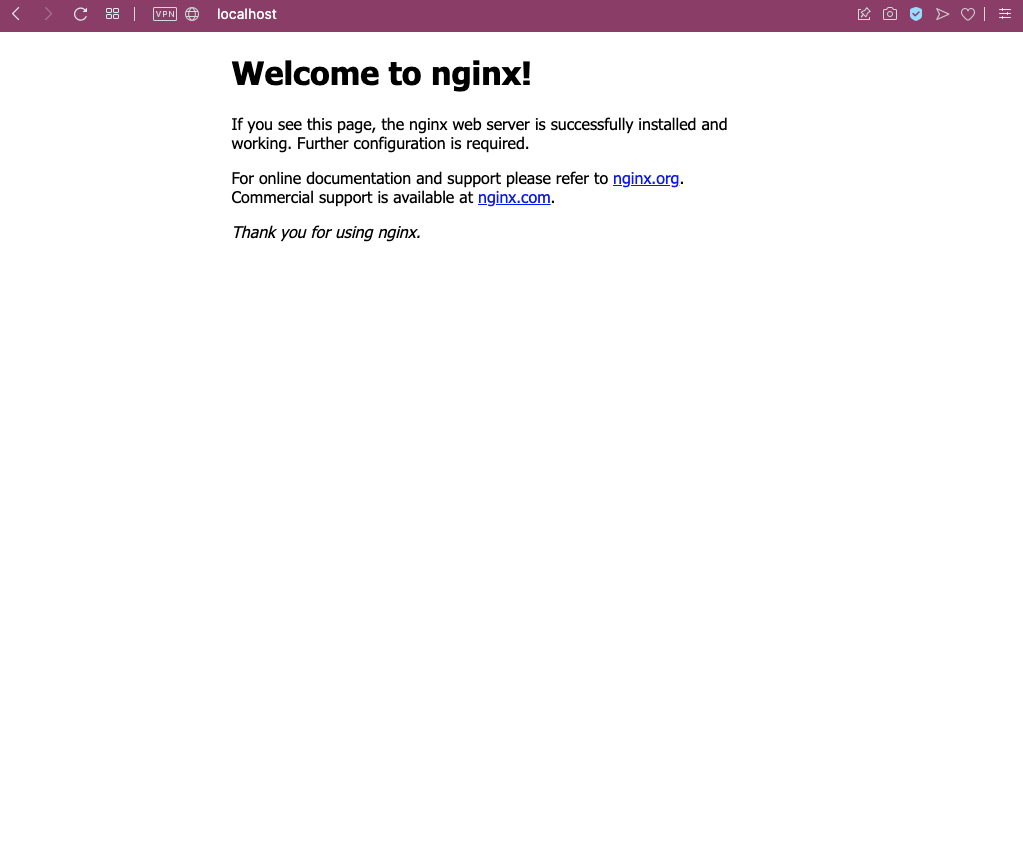 Page d'accueil par défault du serveur web Nginx