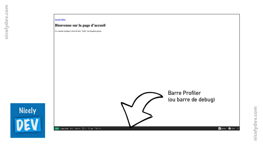 La barre de debug ou barre Profiler de Symfony
