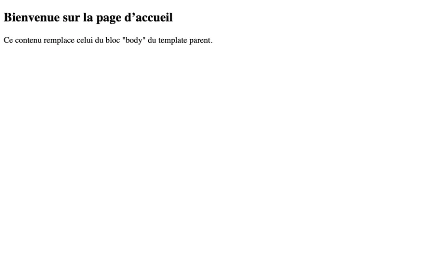 La page avec les templates parent et enfant