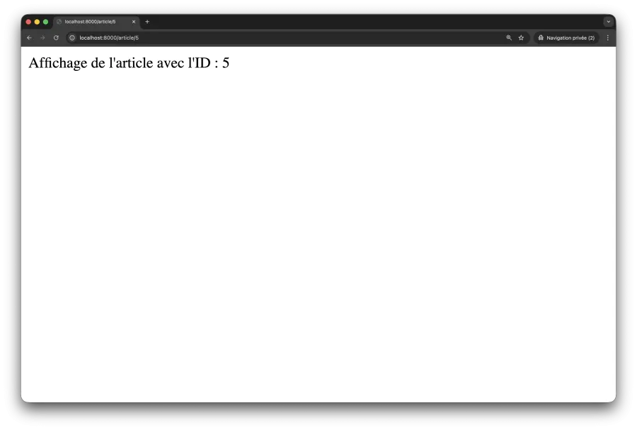 Récupérer le paramètre de la route