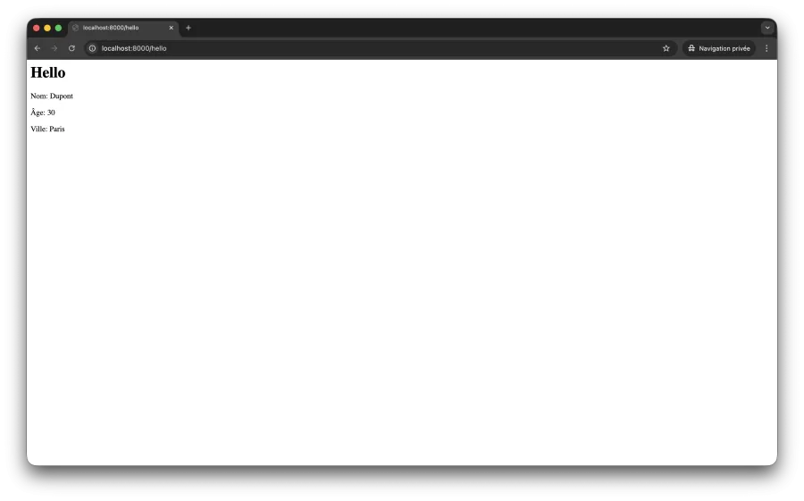 Passer trois paramètres du contrôleur vers Twig